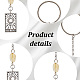チベットスタイルの合金のペンダントの装飾  鉄のパーツ物と宝石のチップ付き  タロット模様の長方形  225~230mm  5スタイル  1個/スタイル  5個/セット HJEW-AB00380-3