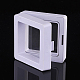 プラスチックフレームスタンド  透明なメンブレン付き  3Dフローティングフレームディスプレイホルダー  コインディスプレイボックス  正方形  ホワイト  51x51x54mm ODIS-P005-01-50x50mm-A-4