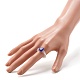 Tournesol fait main millefiori perles de verre bague pour enfant adolescente femmes RJEW-JR00381-4