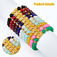Fibloom 11 pièces 11 couleurs verre rond et alliage pixiu perlé bracelets extensibles ensemble pour les femmes BJEW-FI0001-14-3