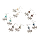 Giada mashan rotonda naturale con orecchini pendenti in lega di libellula EJEW-JE04855-1