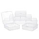 Superfundings 8 Packung durchsichtige Kunststoffperlen Aufbewahrungsbehälter Boxen mit Deckel 8.4x5.6x3.2cm kleine quadratische Kunststoff-Organizer Aufbewahrungsboxen für Perlen Schmuck Büro CON-WH0074-63F-1