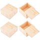 Olycraft4pcs未完成の木製ボックスクラフトアートの趣味のためのスリップトップ未完成の木製ギフトボックス付きの天然木製ボックス-3.5