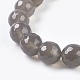 Chapelets de perles en agate grise naturelle G-G067-10mm-1-3