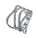 Brass Cubic Zirconia Criss Cross Finger Rings For Party RJEW-BB16300-8P-1