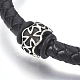 Quelques ensembles de bracelets avec cordon en cuir tressé BJEW-JB03916-3