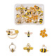 Yilisi 24 pièces 6 pendentifs en émail en alliage d'or léger de zinc ENAM-YS0001-05-2