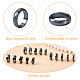 Biyun 15pcs 15 estilos de anillos de dedo de banda lisa de hematita sintética RJEW-BY0001-01-4