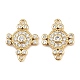 Подвески-крестики с латунным паве из прозрачного кубического циркония KK-L251-10G-1