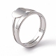 201 anello regolabile a cuore in acciaio inossidabile da donna RJEW-K238-04P-3