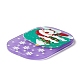 クリスマス半透明プリント アクリル ペンダント  サンタクロースとツリーのある長方形の八角形  紫色のメディア  39x26x2.5mm  穴：1.5mm SACR-G019-B01-3