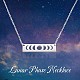 Brass Rectangle with Moon Phase Pendant Necklace with Cable Chains for Women JN1026A-5