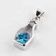 Bottle with Heart Brass Micro Pave Cubic Zirconia Charms Pendants X-ZIRC-P002-58P-1
