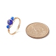 Круглое плетеное кольцо на палец лэмпворк сглаз RJEW-JR00510-5
