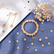DICOSMETIC 50Pcs Textured Brass Beads 1.8mm Hole Flat Round Stopper Beads Golden Spacer Charms Bead Metal Beads Supplies for DIY Crafts Bracelets Necklaces Jewelry Making KK-DC0001-23-5