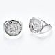 Латунные кольца из манжеты с прозрачным цирконием RJEW-S045-012P-NR-2