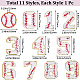 Gorgecraft 11Pcs Number 0~9 & Flat Tennis Shaped Towel Embroidery Style Cotton Iron on/Sew on Patches DIY-GF0008-57-2