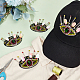 目の形のラインストーンとスパンコール ビーズのアップリケ  バッジを縫い付ける  洋服用  ドレス  帽子  ジーンズ  DIYの装飾  カラフル  64x90x11mm  4個/箱 PATC-FG0001-27-4