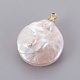 Natural Cultured Freshwater Pearl Pendants PEAR-L025-02G-3