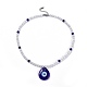 Ожерелья с подвеской в виде слезы лэмпворк и сглаза NJEW-JN03486-1