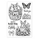 GLOBLELAND Easter Bunny Basket Clear Stamps for DIY Scrapbooking Easter Rabbit Eggs Silicone Clear Stamp Seals Transparent Stamps for Cards Making Journal Decor DIY-WH0448-0467-8