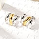 Двухцветные серьги-гвоздики из нержавеющей стали 304 EJEW-F355-05GP-01-4
