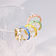 Set di anelli per polsini aperti smaltati in ottone a 5 colori da 5 pz LD3023-1-3