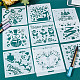 16 pz 16 stili tema natalizio pet plastica scava fuori disegno pittura stencil modelli DIY-WH0387-80-4