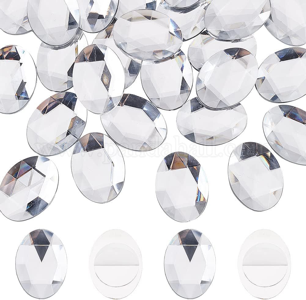 50 pièces de perles acryliques rondes transparentes de 8mm, perles d'espacement amples pour la