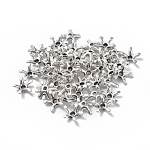チベット銀ビーズキャップ  鉛フリー＆カドミウムフリー  花  アンティークシルバー  直径約8.5mm  穴：約1mm