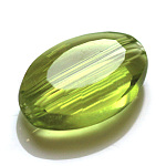Imitation österreichischen Kristallperlen, Klasse aaa, facettiert, Oval, gelb-grün, 13x10x5 mm, Bohrung: 0.9~1 mm