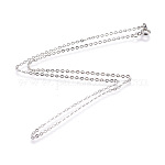 Латунные кабельные цепи ожерелья, без никеля , платина, 18 дюйм, 2x1.5 мм