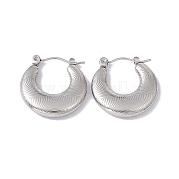 Серьги-кольца в форме круассана из нержавеющей стали 304 EJEW-G314-06P