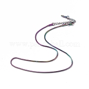 Ion Plating(IP) 304 Stainless Steel Round Snake Chain Necklace for Men Women NJEW-K245-012E