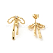Женские серьги-гвоздики из латуни с цирконием EJEW-M251-03G