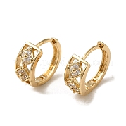 Серьги-кольца из латуни с микропаве из кубического циркония EJEW-L271-20KCG-07