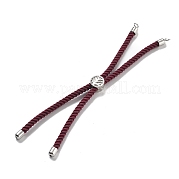 Серебряные браслеты из витого нейлонового шнура DIY-B066-03P-19