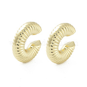 Серьги-каффы с текстурированными латунными кольцами EJEW-R150-02G-A