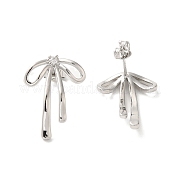Женские серьги-гвоздики из латуни с цирконием EJEW-M251-03P
