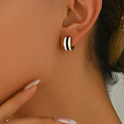 Серьги-кольца из нержавеющей стали в полоску IH2588-6
