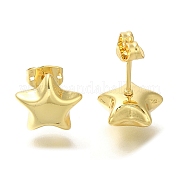 Стойка плакировка латунная серьга-гвоздик EJEW-L097-23G
