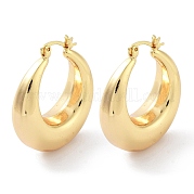 Brass Plain Hoop Earrings EJEW-H301-05G-01
