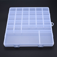 Plastic Clear Beads Display Storage Case Box, Bead Storage Containers, with  Adjustable Dividers Removable Grid Compartment, 7x13x2.3cm