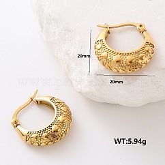 Boucles d'oreilles créoles en acier inoxydable en forme de coeur, or, 20x20mm