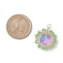 Подвески-цветы из стеклянных бусинок&nbsp;PALLOY-MZ00859-03