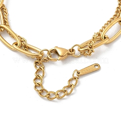 Двухрядные браслеты из нержавеющей стали 304&nbsp;LS-BJEW-M092-01G