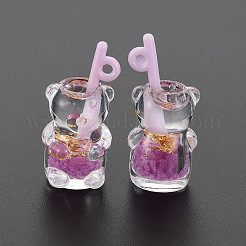 Pendentifs en résine transparente imitation bubble tea&nbsp;LS-RESI-T052-04D