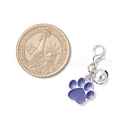 Подвесные украшения из сплава с эмалью в виде отпечатка лапы&nbsp;HJEW-JM03803