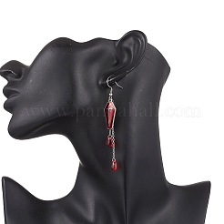 Гроб из эмалевого сплава с подвесными серьгами в форме слезы&nbsp;EJEW-JE06577-02