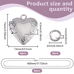 Наборы для самостоятельного изготовления подвесок-медальонов из нержавеющей стали 316 NJEW-HY0001-04B